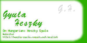 gyula heszky business card